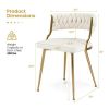 Upholstered Dining Chairs with Golden Metal Legs for Living Room